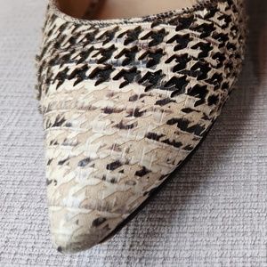 Salvatore Ferragamo, size 9.5, Herringbone Pump (in black, brown, and tan)